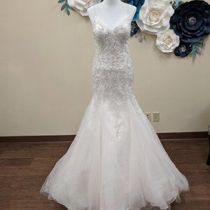 Fitted Mermaid Beaded Size 14 Street Size 10 12 8 Wedding Gown Dress…